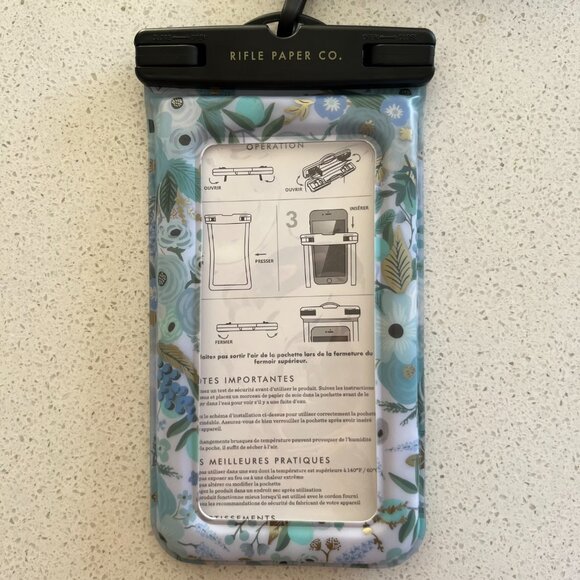 Rifle Paper Company/Case-Mate NWT Waterproof Phone Pouch, Garden Party Blue - Picture 4 of 8